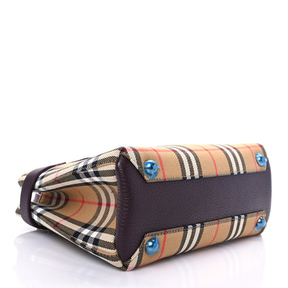 Burberry Goatskin Vintage Check Small Banner Tote Deep Claret 7 of 15