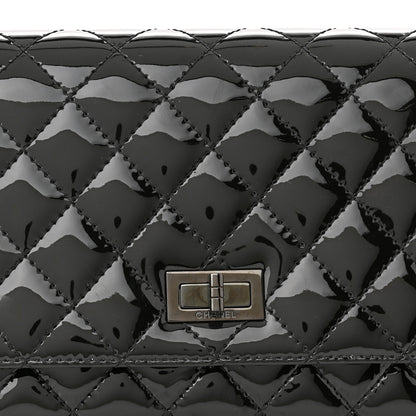 Chanel Patent Calfskin Quilted Reissue 2.55 Clutch So Black 8 of 11