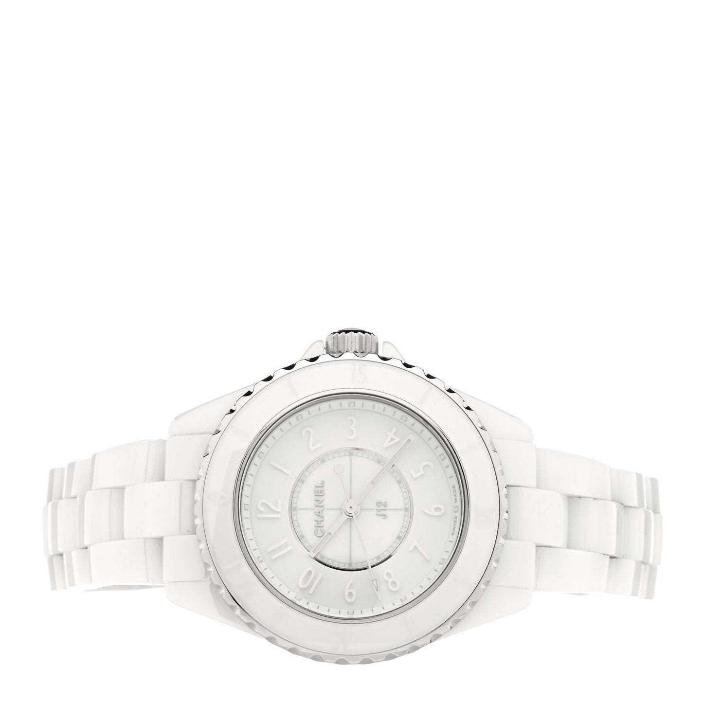 Stainless Steel Ceramic 33mm J12 Phantom Quartz Watch White