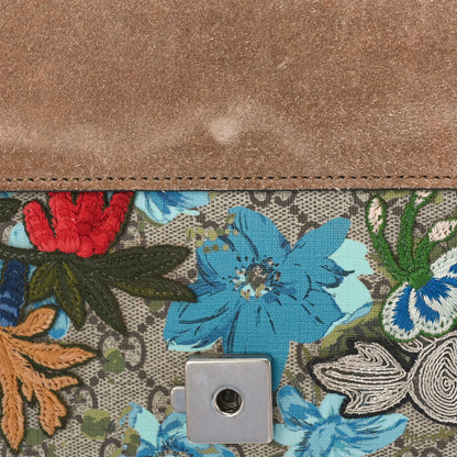 Gucci GG Supreme Monogram Blooms Print Embroidered Small Dionysus Shoulder Bag Blue Taupe 11 of 13