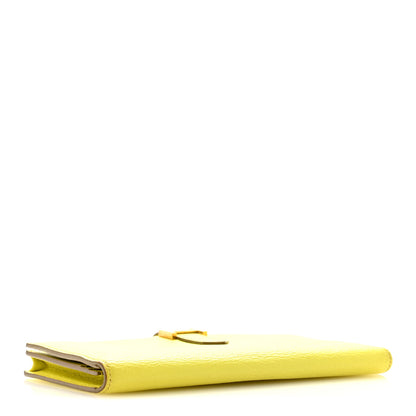Hermes Chevre Mysore Bearn Gusset Wallet Lime 4 of 12