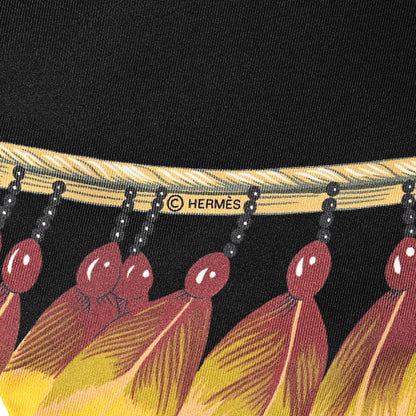 Hermes Silk Brazil Maxi Twilly Black Kaki Vieil 3 of 4