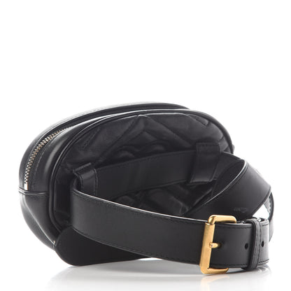 Gucci Calfskin Matelasse GG Marmont Belt Bag 85 34 Black 3 of 11