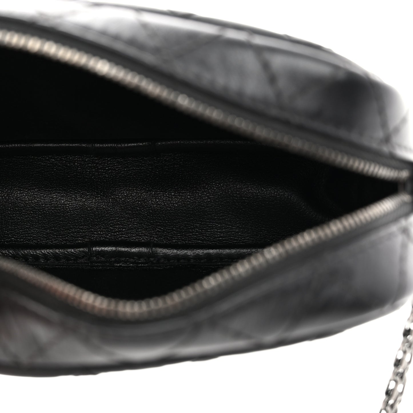 Aged Calfskin Quilted Mini Reissue Camera Case Black