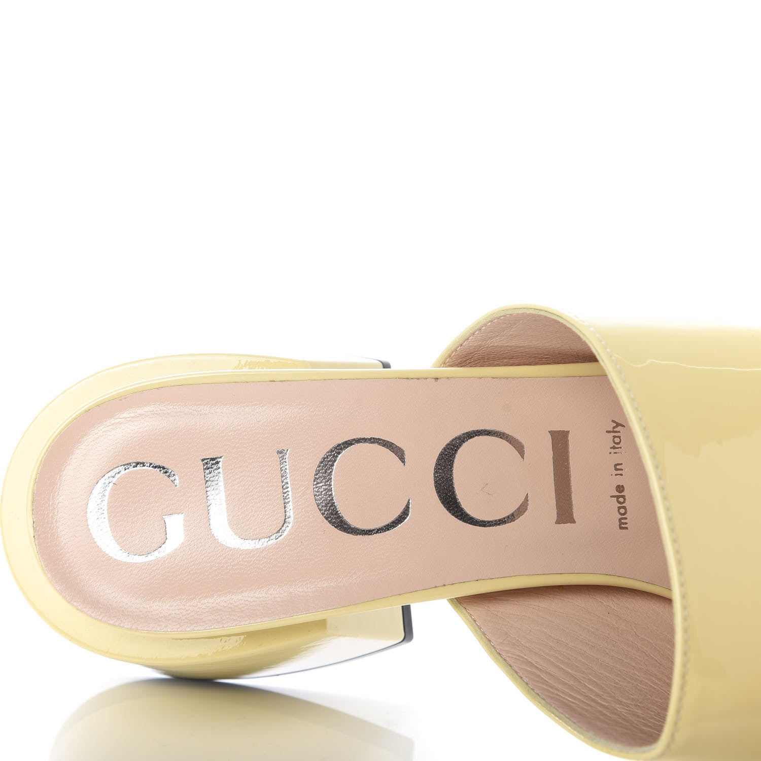 Gucci Patent Lexi Horsebit Mid-Heel Slide Sandals 40 Burro 7 of 10