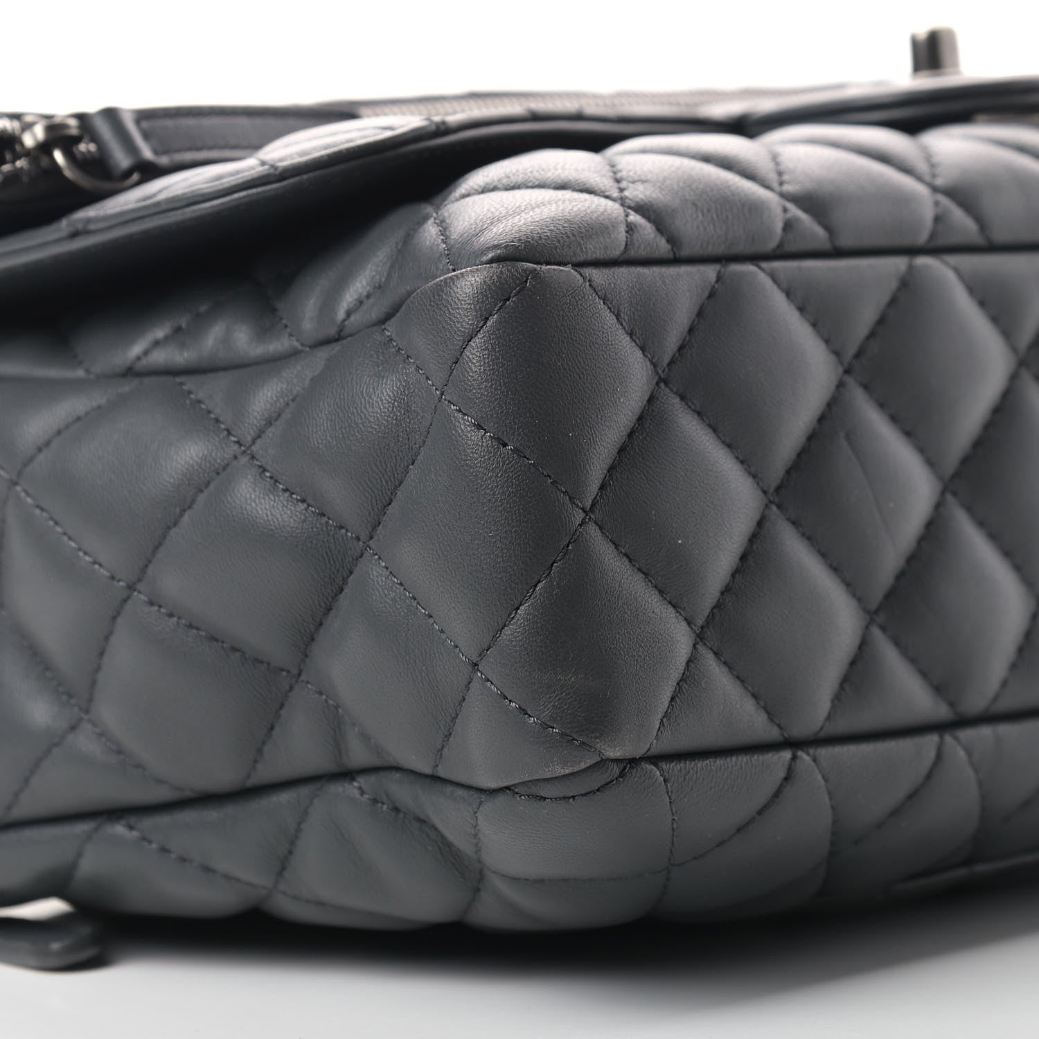 Chanel Lambskin Quilted Jumbo Multi Flap Bag Dark Grey 7 of 11