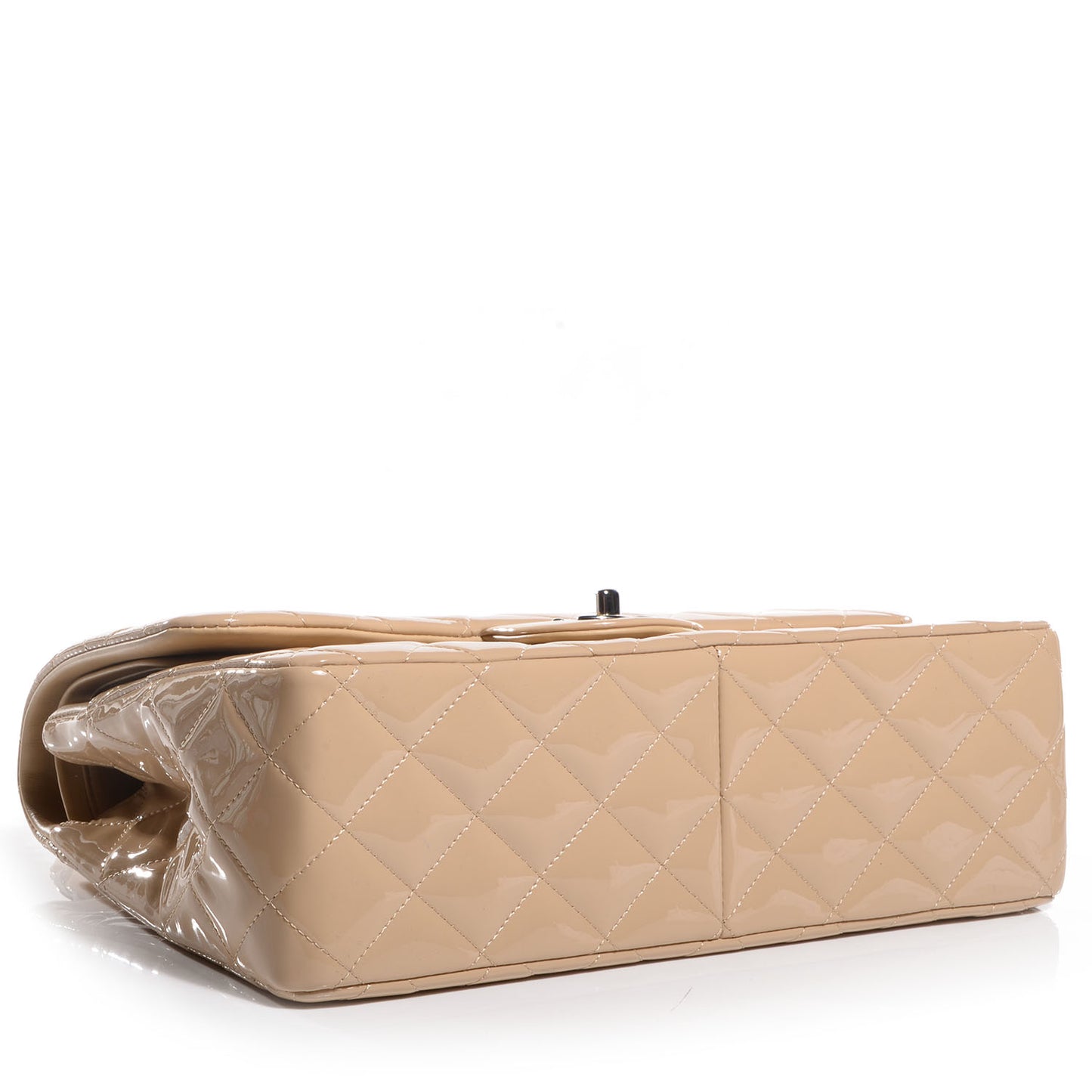 Patent Jumbo Double Flap Beige