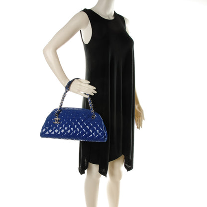 Chanel Patent Quilted Medium Just Mademoiselle Blue 2 of 7