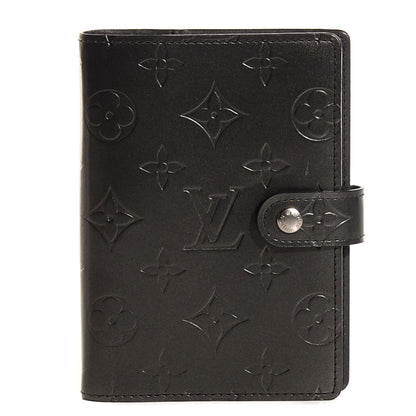 Louis Vuitton Mat Monogram Small Ring Agenda Cover Black 1 of 7