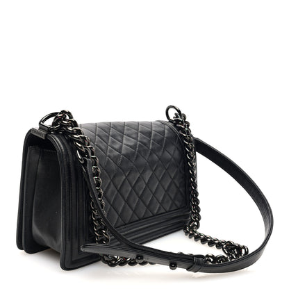 Chanel Calfskin Quilted Medium Boy Flap So Black 3 of 10