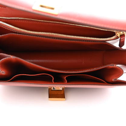 Celine Box Calfskin Medium Classic Box Flap Bag Dark Brick 4 of 13