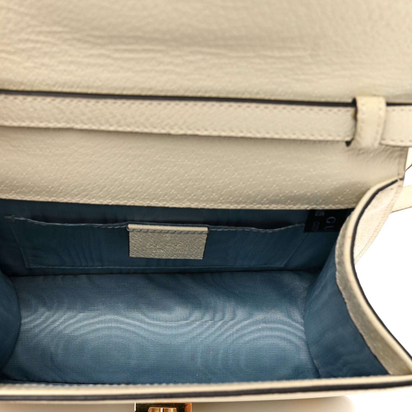 Textured Calfskin Bee Star Print Mini Sylvie Top Handle Bag Mystic White