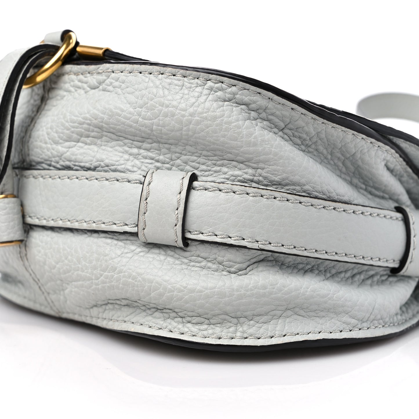 Calfskin Mini Marcie Round Crossbody Bag Faded Blue