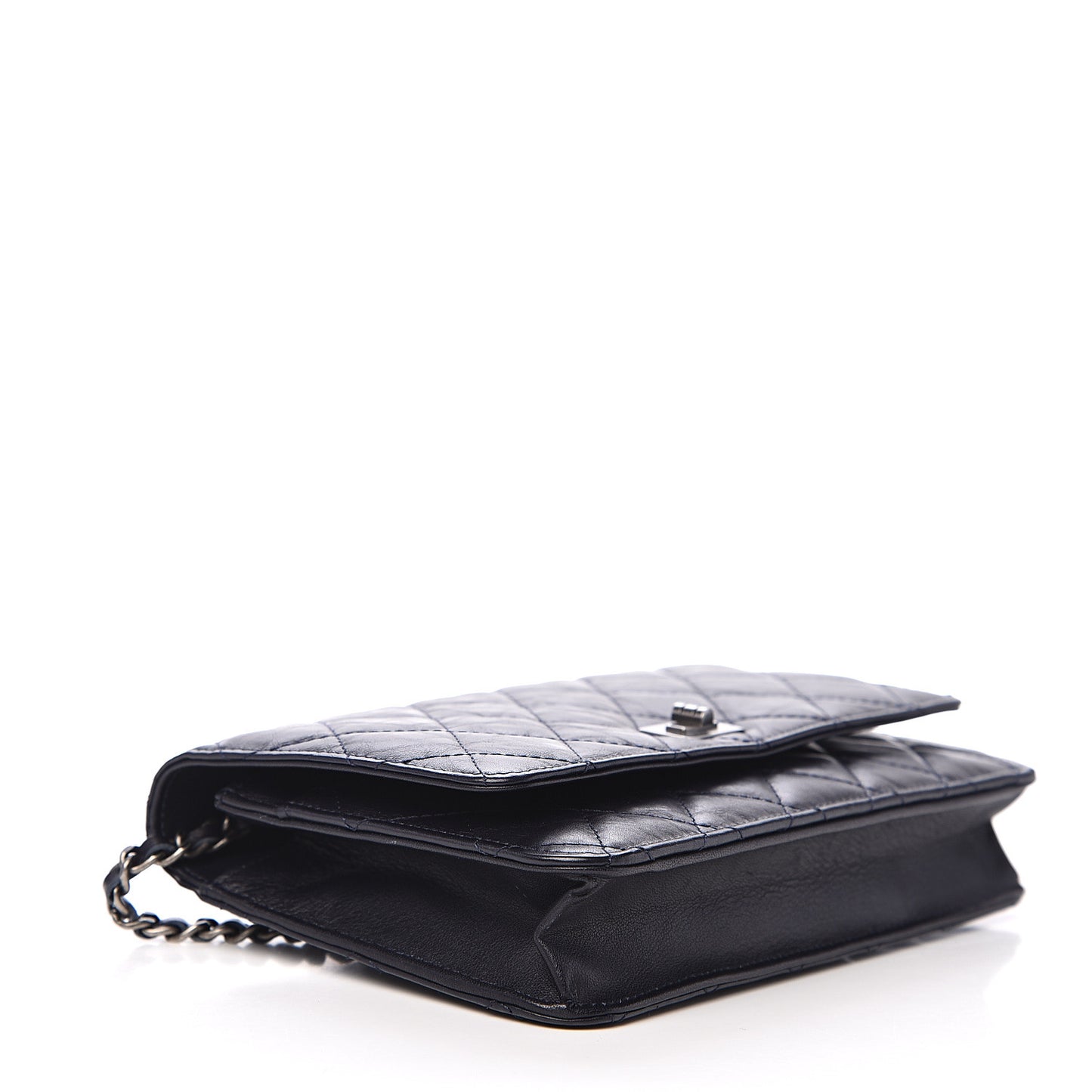 Aged Calfskin Quilted Reissue Wallet On Chain WOC Navy