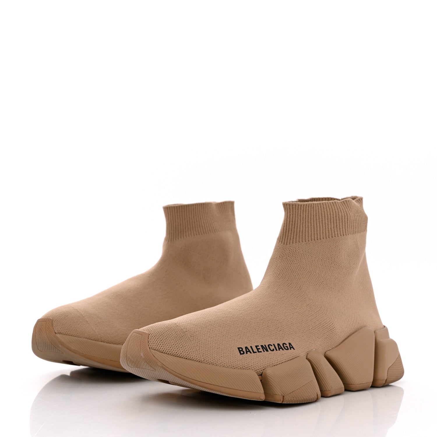 Balenciaga Technical 3D Recycled Knit Womens Speed 2.0 Sneakers 37 Monocolor Beige 3 of 9