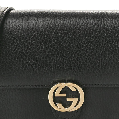 Gucci Dollar Calfskin Interlocking G Chain Wallet Black 7 of 9