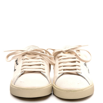 Saint Laurent Distressed Canvas Mens Elba Light Alpha Sigma Sneakers 39 White 3 of 8