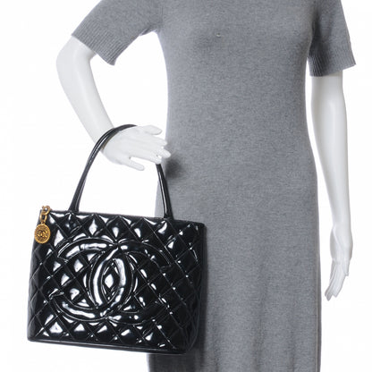 Chanel Patent Medallion Tote Black 2 of 8