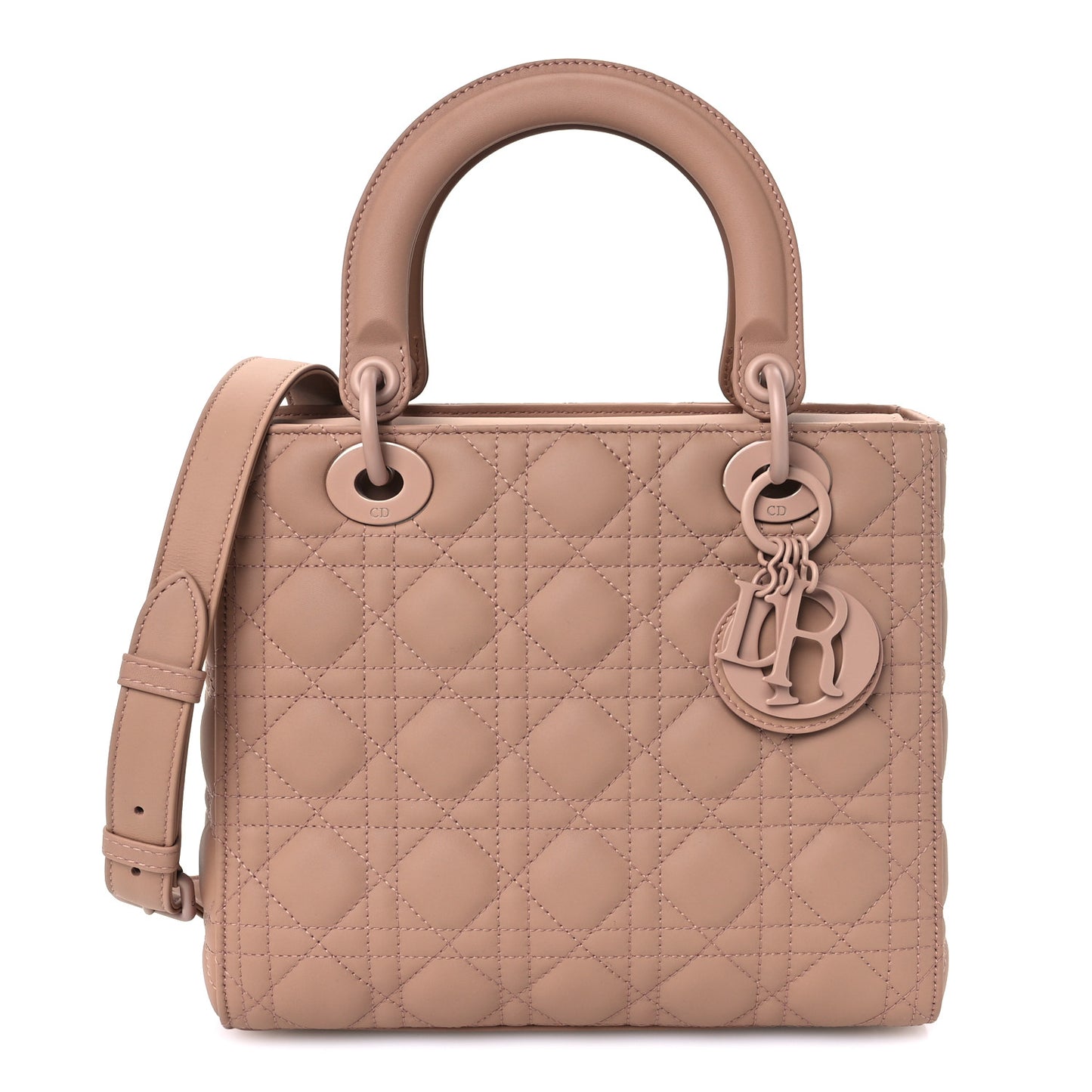 Ultra Matte Calfskin Cannage Medium Lady Dior Beige