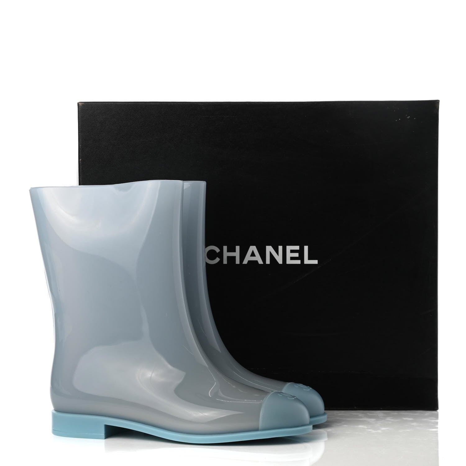 Chanel Rubber Rain Boots 38 Light Blue 17 of 18