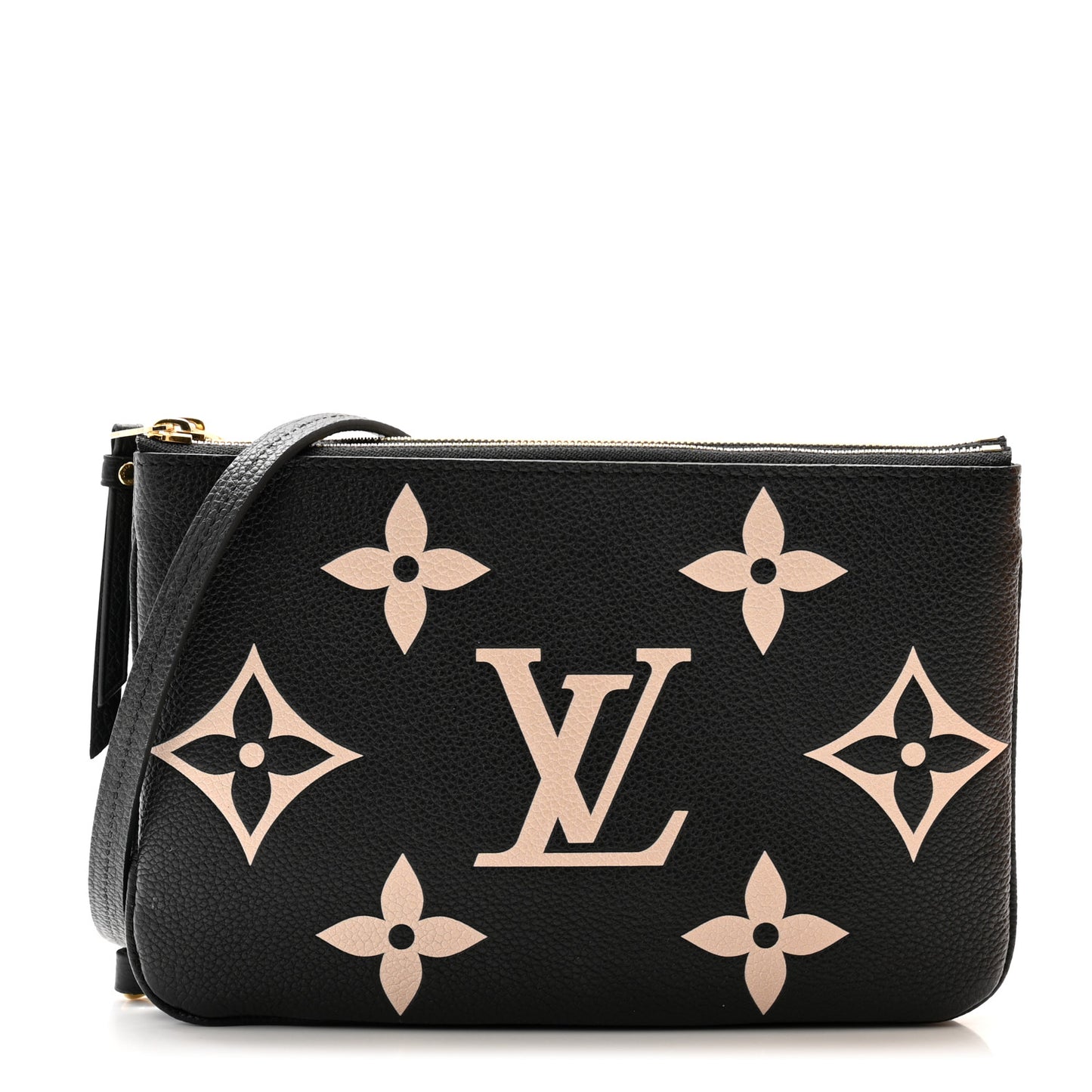 Empreinte Monogram Giant Double Zip Pochette Black Cream