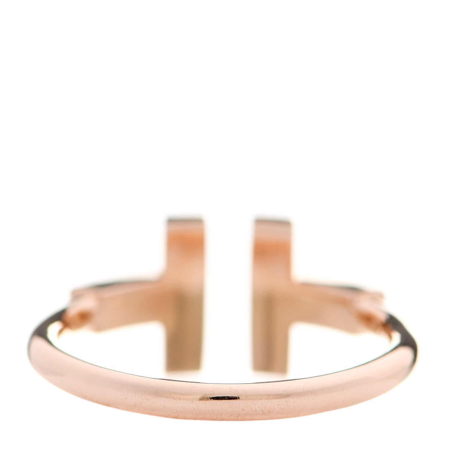 Tiffany 18K Rose Gold Diamond Mother of Pearl T Wire Ring 53 6.5 3 of 6