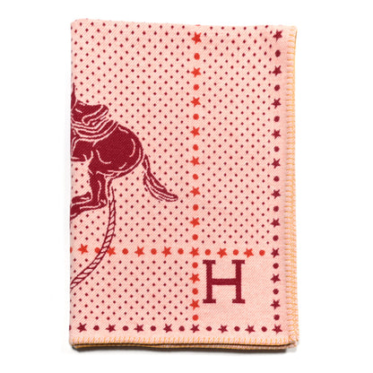 Hermes Wool Cashmere Western And Company Blanket Rouge H 1 of 4