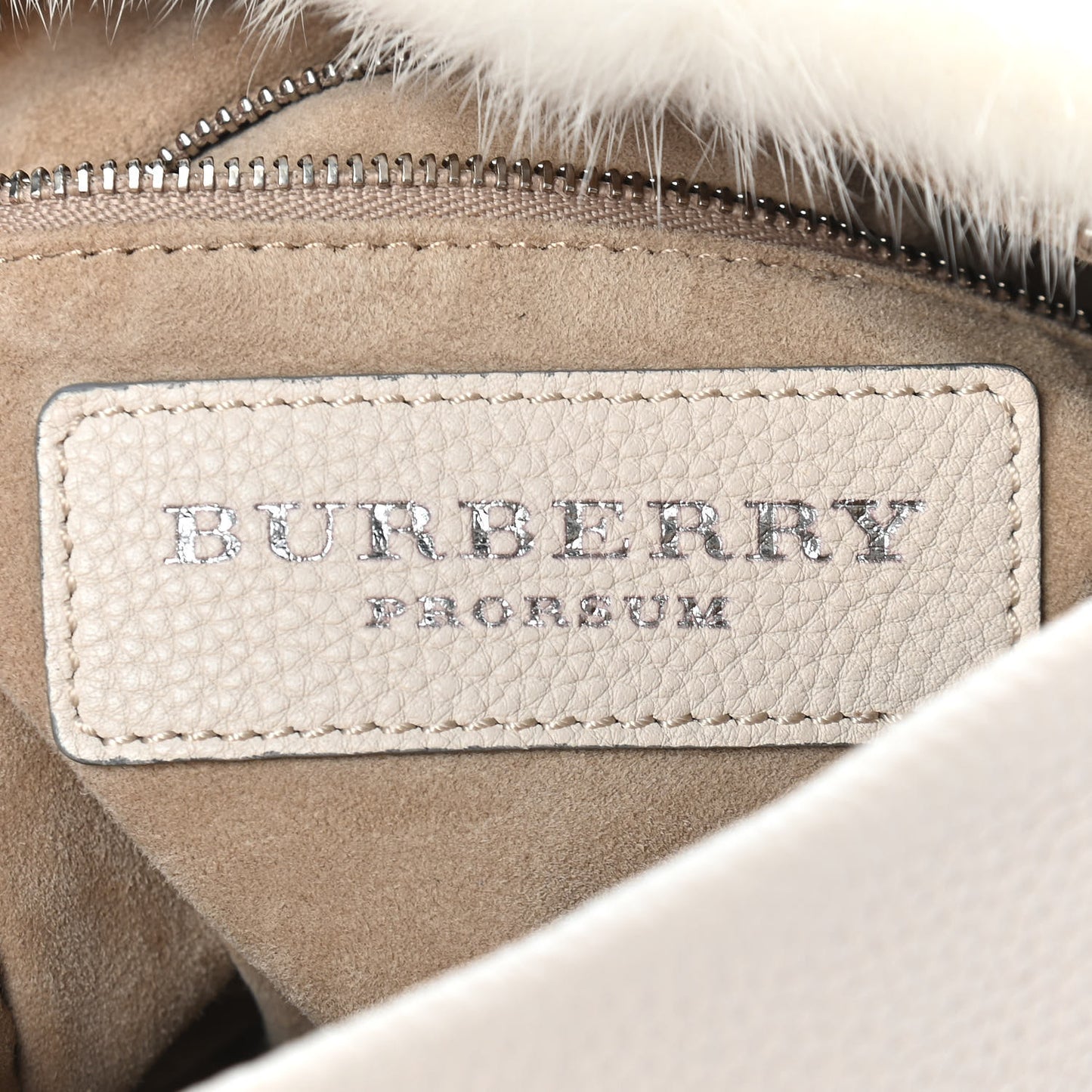 Prorsum Grainy Calfskin Mink Chain Bag Stone
