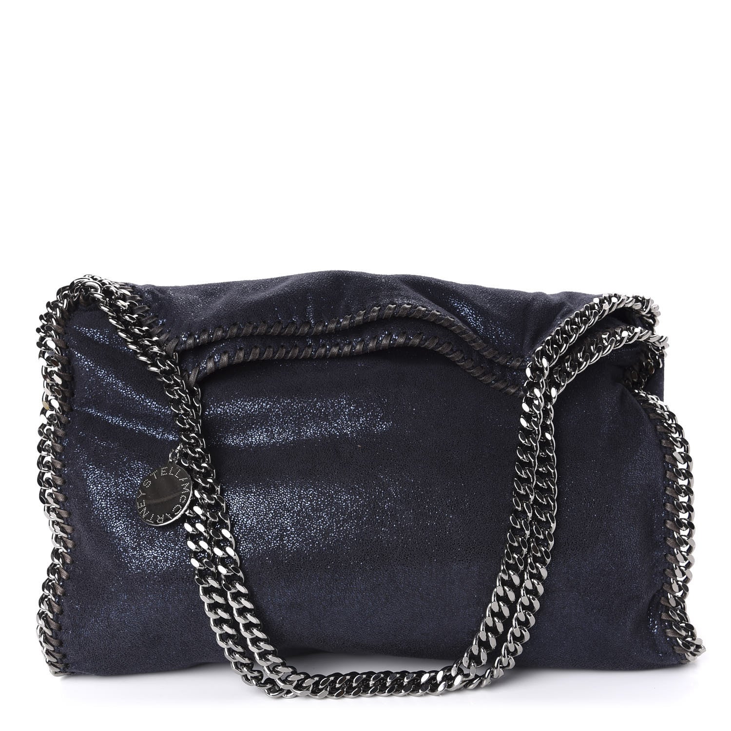 Stella McCartney Metallic Shaggy Deer Small Falabella Tote Navy 3 of 11