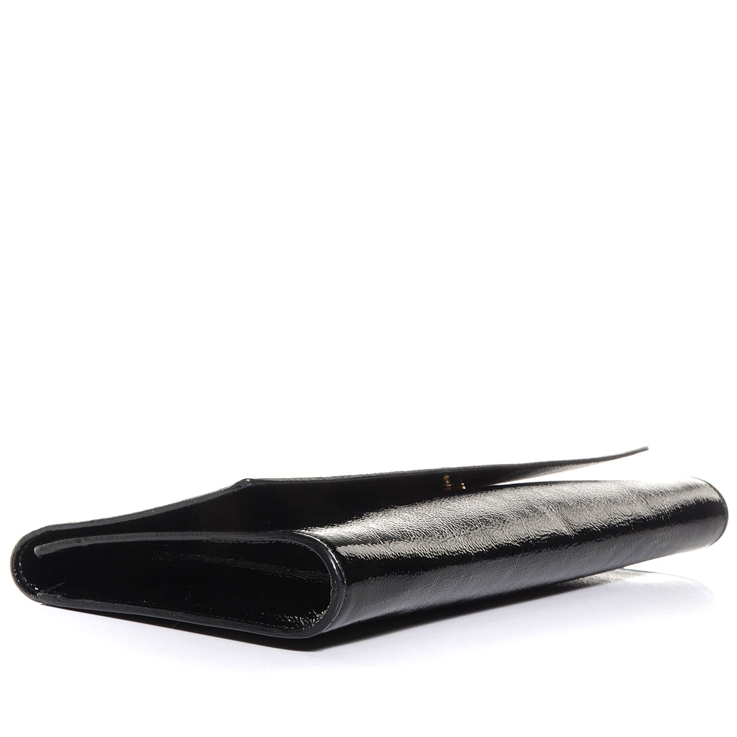 Saint Laurent Textured Patent Monogram Large Belle De Jour Clutch Black 5 of 8
