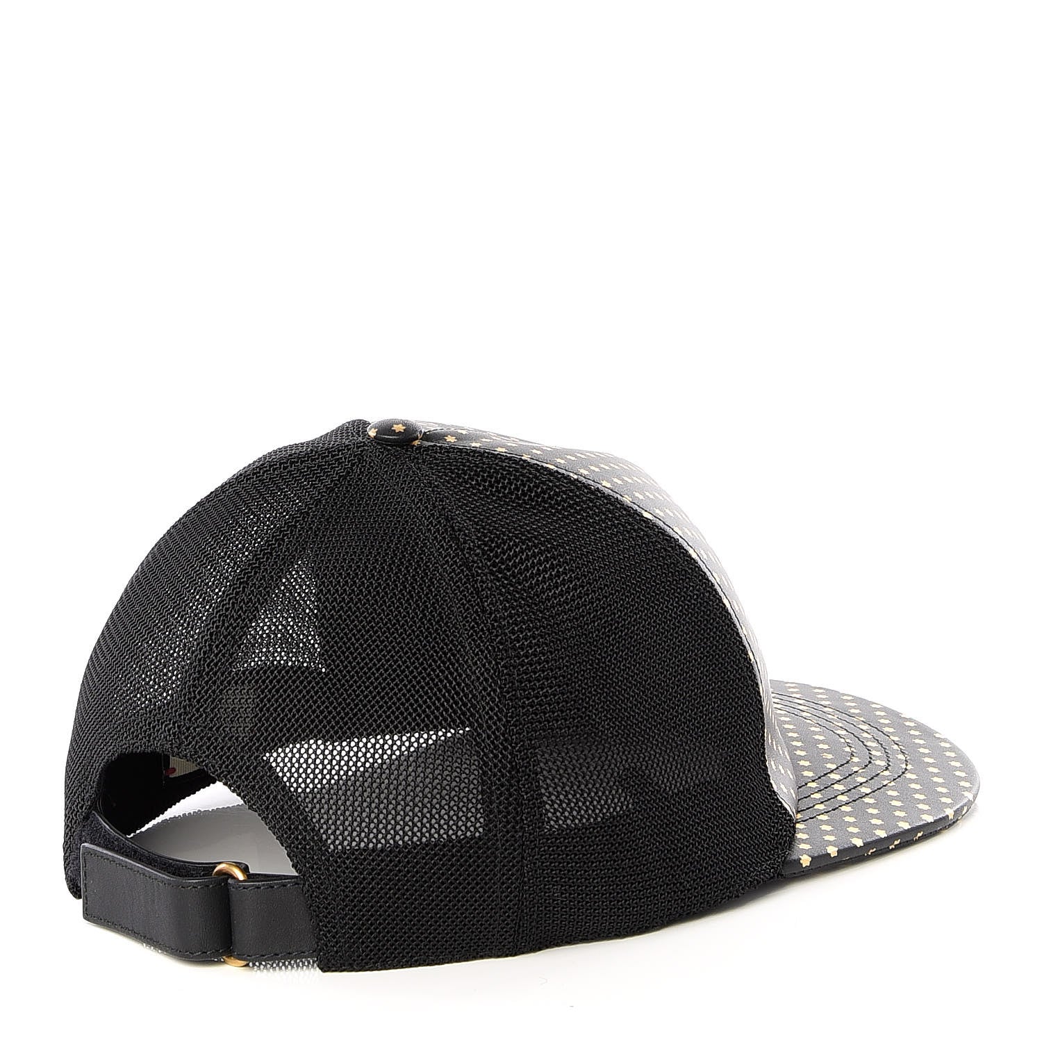 Gucci X SEGA Calfskin GUCCY Stars Baseball Hat M Black Gold 2 of 4