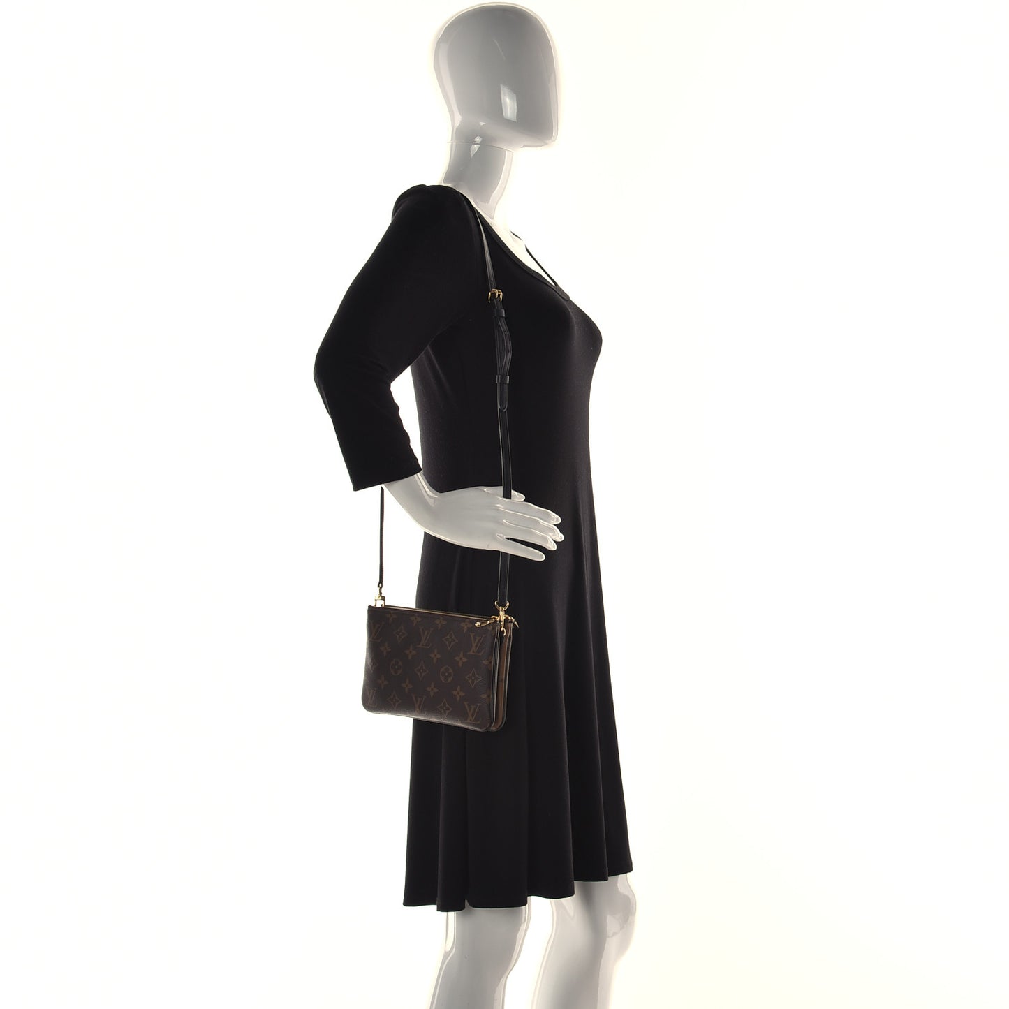 Reverse Monogram Giant Double Zip Pochette