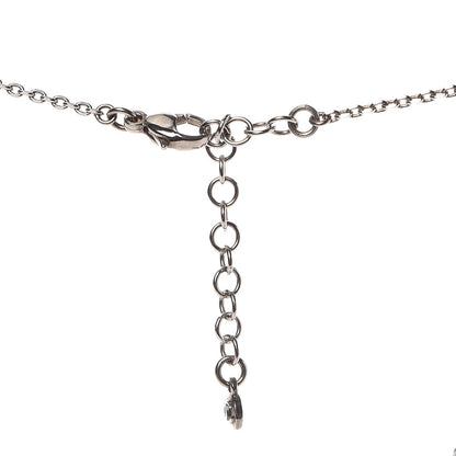 Chanel Crystal Glitter Enamel CC Star Drop Necklace Silver 4 of 4