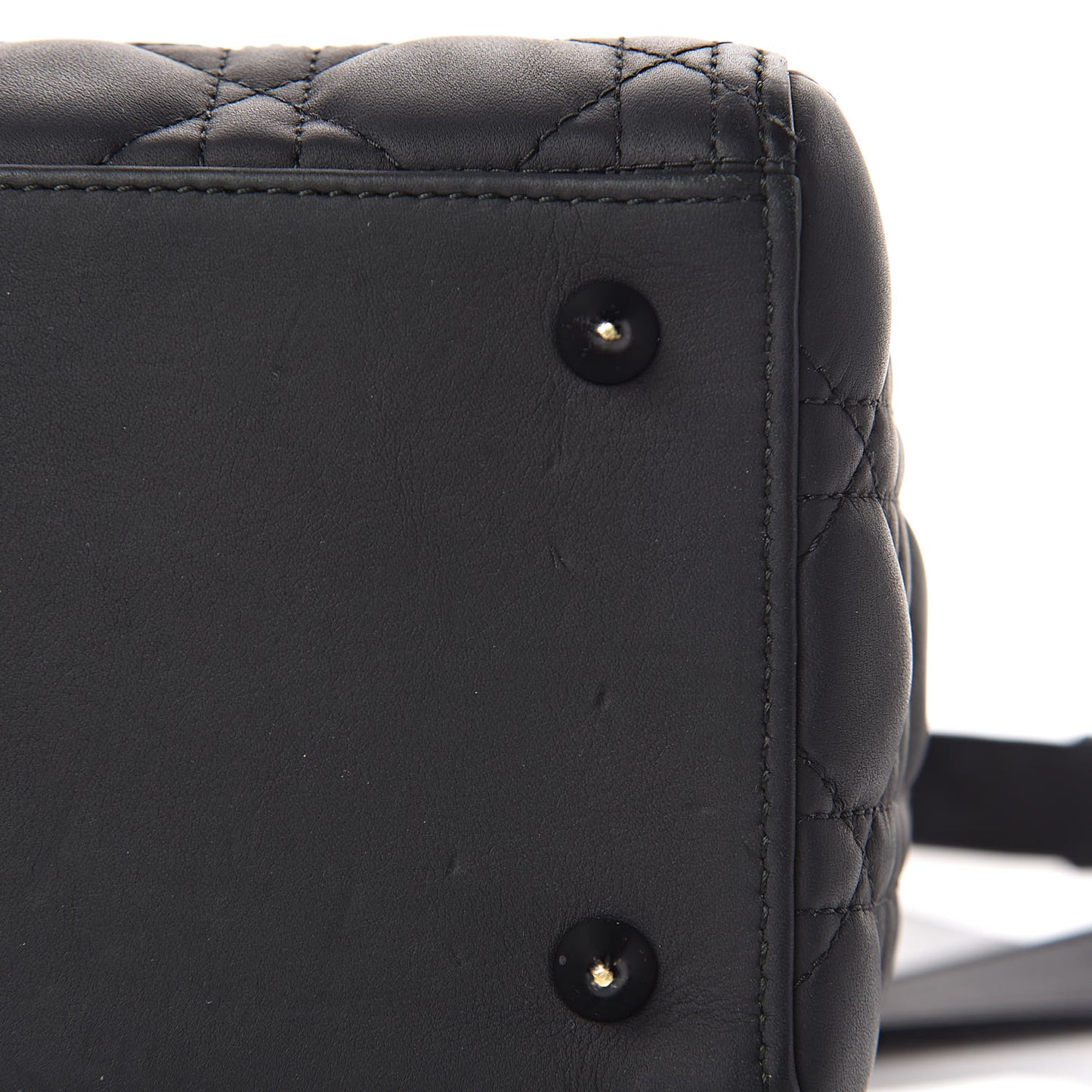 Ultra Matte Calfskin Cannage Medium Lady Dior Black