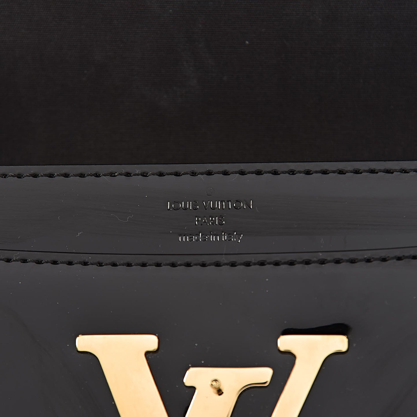 Patent Louise Clutch Black
