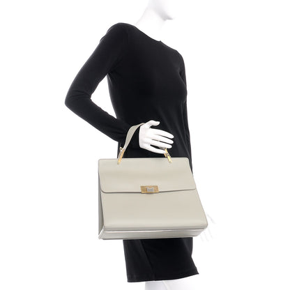 Balenciaga Smooth Calfskin Le Dix M Cartable Shoulder Bag Pearl Grey 3 of 12