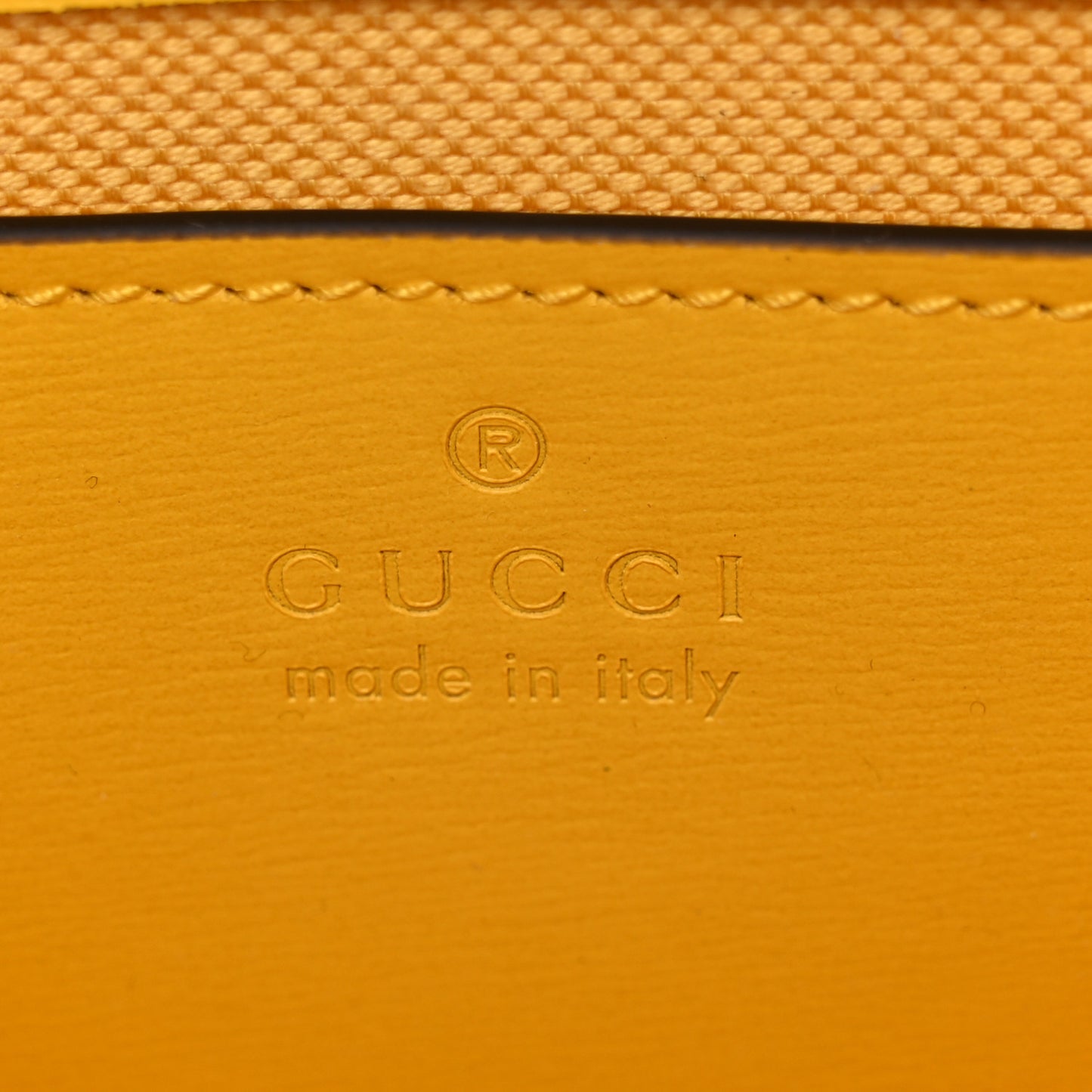 GG Monogram Textured Dollar Calfskin Small Luce Shoulder Bag Yellow