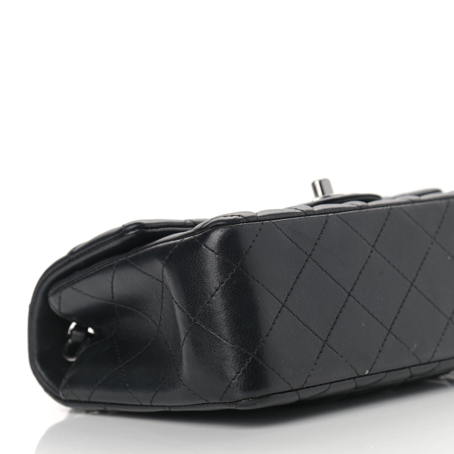 Lambskin Quilted Mini Rectangular Flap Black