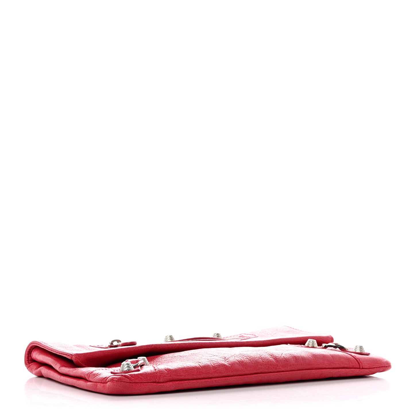 Agneau Giant 12 Silver Hardware Envelope Clutch Rose Thulian