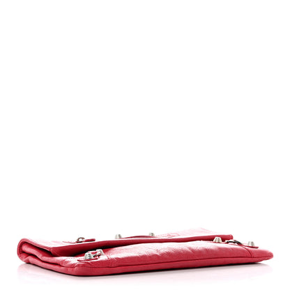 Balenciaga Agneau Giant 12 Silver Hardware Envelope Clutch Rose Thulian 5 of 8