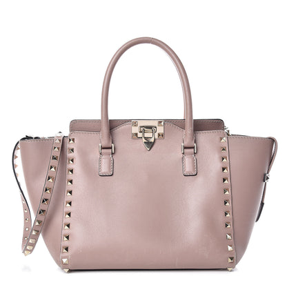 Valentino Garavani Vitello Small Rockstud Double Handle Tote Poudre 1 of 26