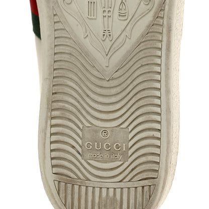 Gucci Calfskin Ayers Bee Embroidered Womens Ace Sneakers 37.5 White Green 6 of 7