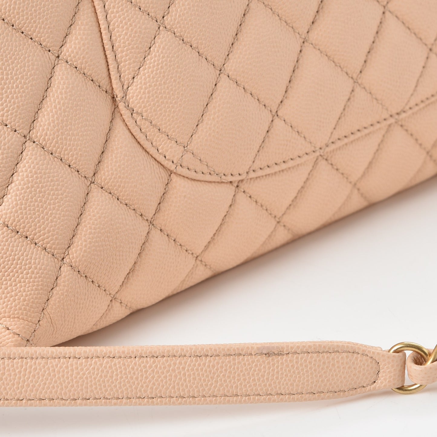 Caviar Quilted Small Coco Handle Flap Light Beige