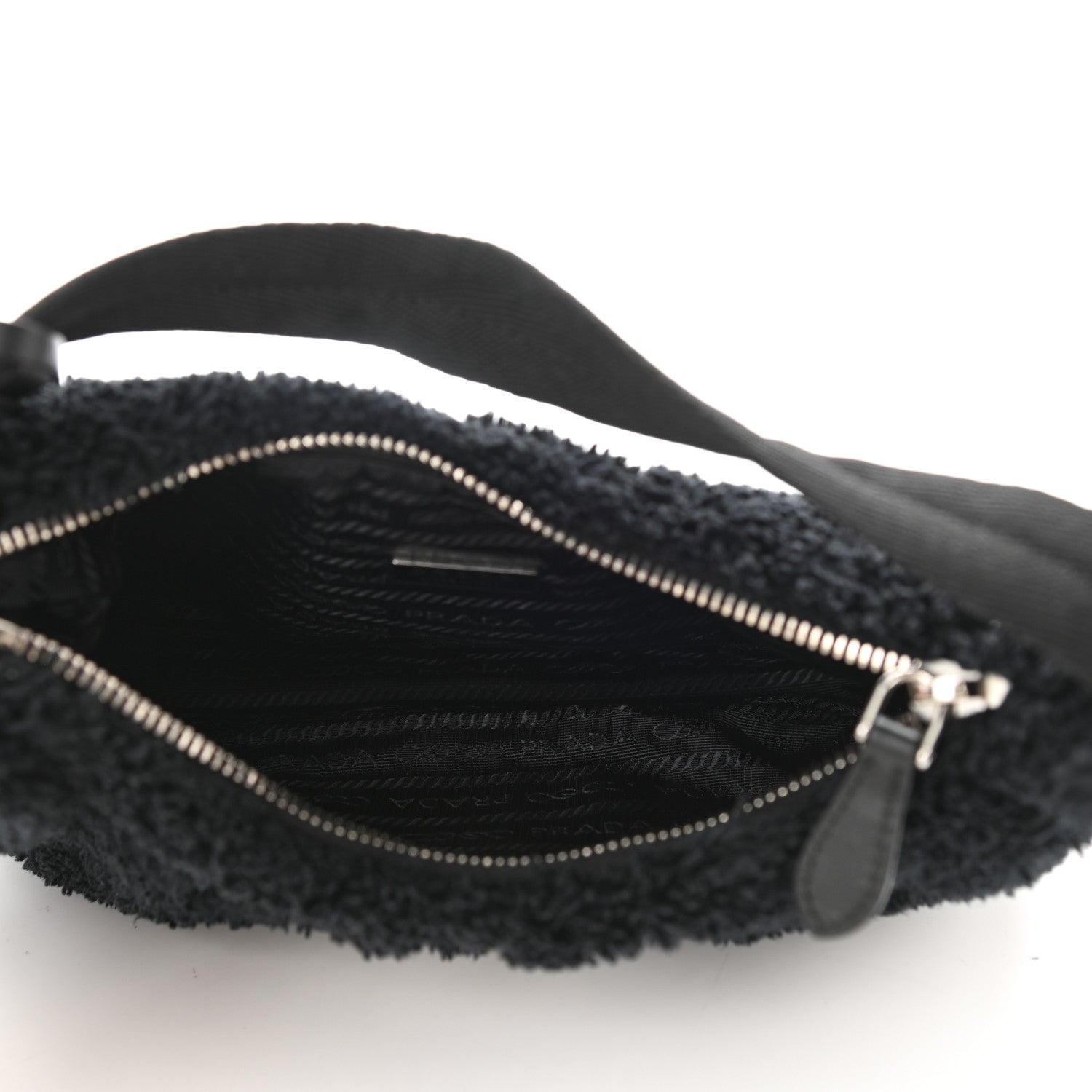 Prada Terry Cloth Mini Re-Edition 2000 Bag Black White 5 of 8
