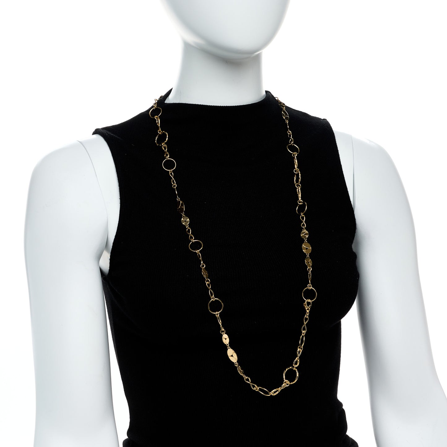 18K Yellow Gold Kali Round Link Infinity Necklace