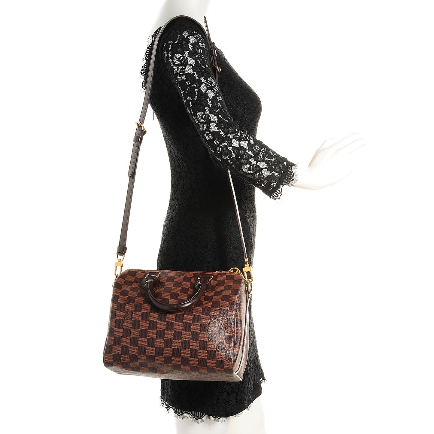 Damier Ebene Speedy Bandouliere 25