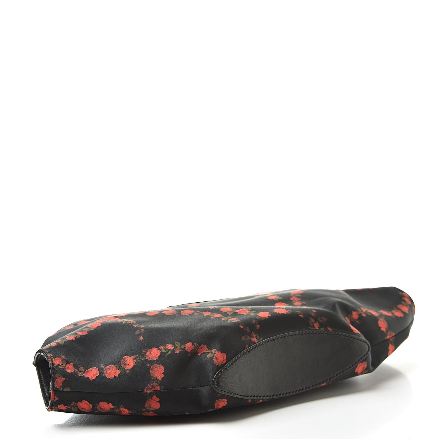 Alexander McQueen Silk Printed Roses De Manta Clutch Black Red 4 of 7