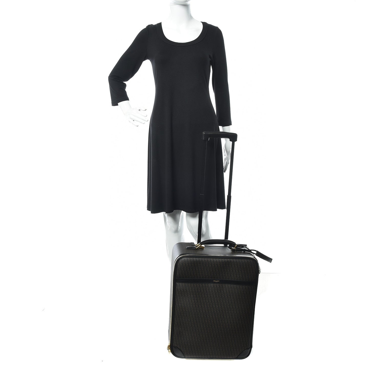 Toile Classic Monogram Travel Trolley Suitcase Black