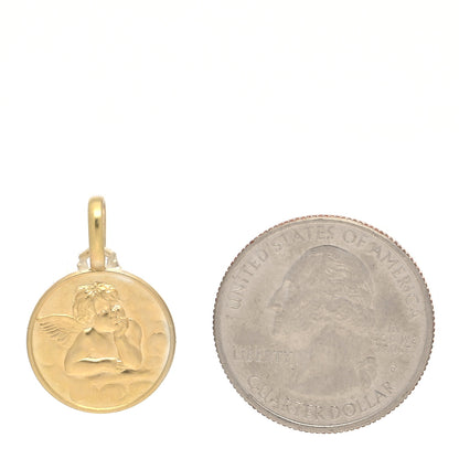 Temple St. Clair 18K Yellow Gold Round Angel Pendant 2 of 4
