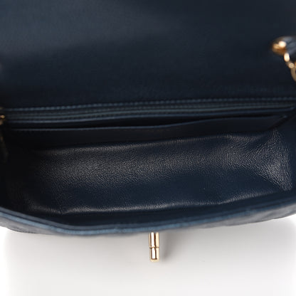 Chanel Iridescent Caviar Quilted Mini Rectangular Flap Dark Blue 4 of 10